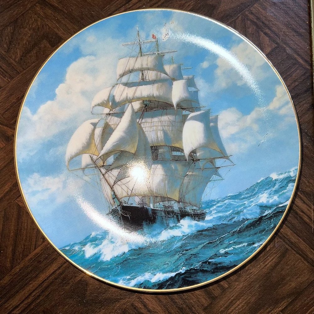 1990 Bradex Charles Vickery Flying Cloud Rounding The Cape Collector Plate